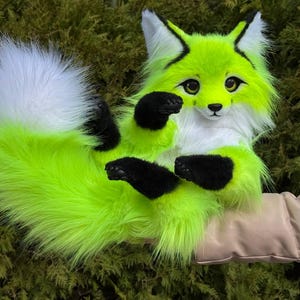 Pre-order Neon fox  poseable art doll plush animal