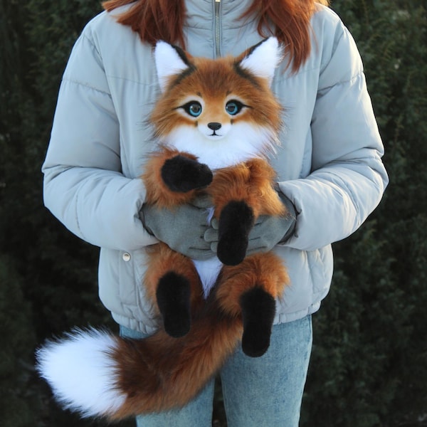 Pre-order Brown fox poseable art doll plush animal