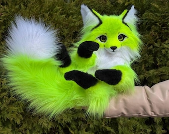 Pre-order Neon fox  poseable art doll plush animal