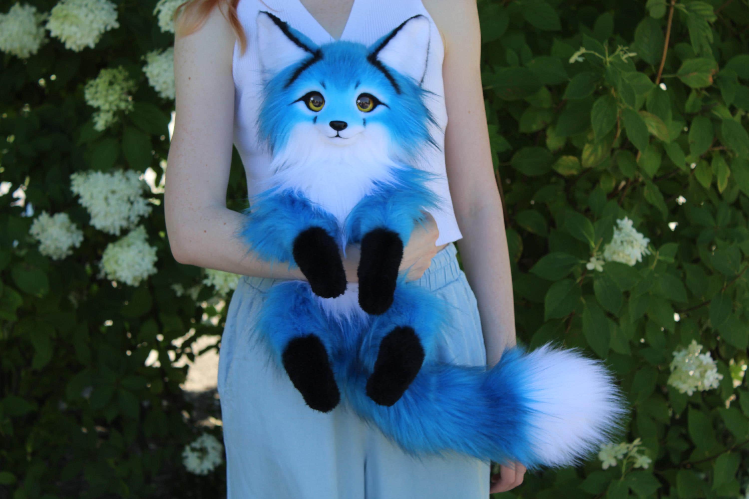 Pre-order Blue Fox Poseable Art Doll Plush Animal - Etsy
