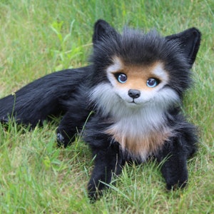 Pre-order Wolf realistic animal plush puppy poseable doll