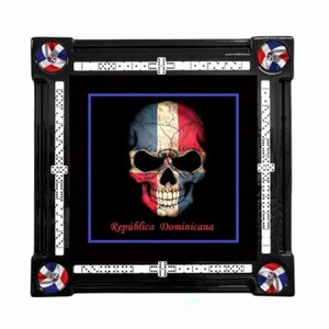 Dominican Flag Skull Domino Table by Domino Tables by Art