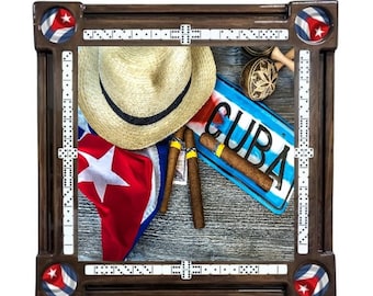 MADE IN USA Cuban Collage Domino Table by Domino Tables by Art