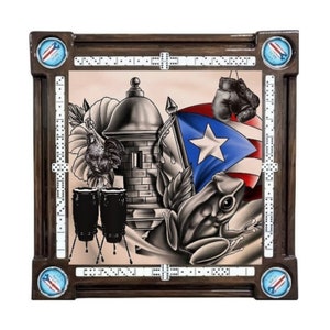 Puerto Rican Collage Domino Table by Domino Tables by Art