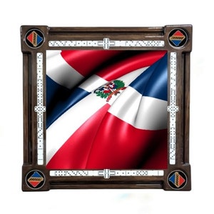 Dominican 3D Flag Domino Table by Domino Tables by Art