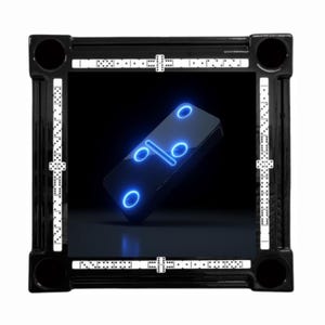 Neon Black Domino w/Domino Tile Inlay Table by Domino Tables by Art