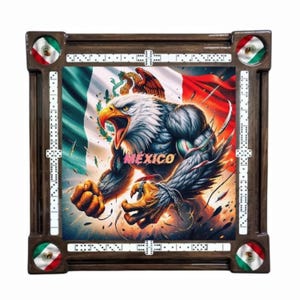 Mesa de dominó con bandera mexicana y águila de Domino Tables by Art