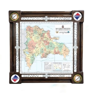 Dominican Map Domino Table by Domino Tables by Art