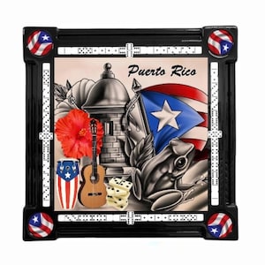 Puerto Rican Titled Black Frame Domino Table by Domino Tables by Art