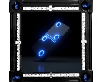 Neon Black Domino w/Domino Tile Inlay Table by Domino Tables by Art
