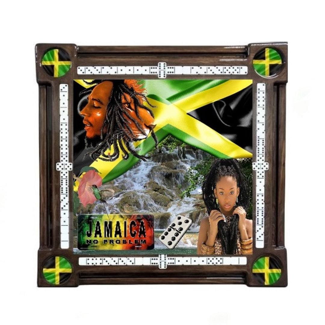 Jamaican Collage Domino Table Kona Wood by Domino Tables by Art Etsy