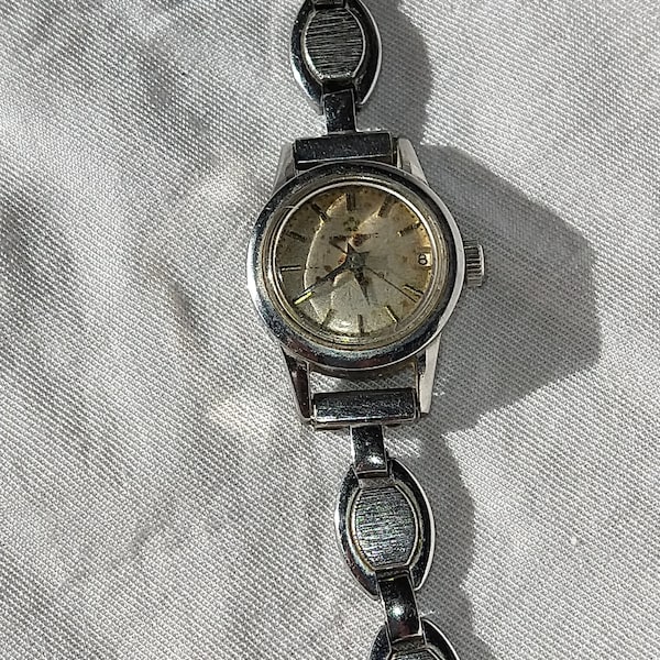 Eterna-Matic Ladies Women Watch. Vance Hanas Vintage 1948. Self Winding. 5 Balls Logo on Face. Speidel USA Band. Not Working Serial#1271169.