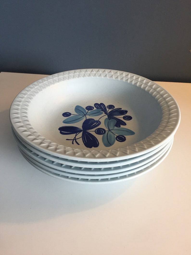 Stavangerflint Blue Pacific vintage Scandinavian soup plates tableware