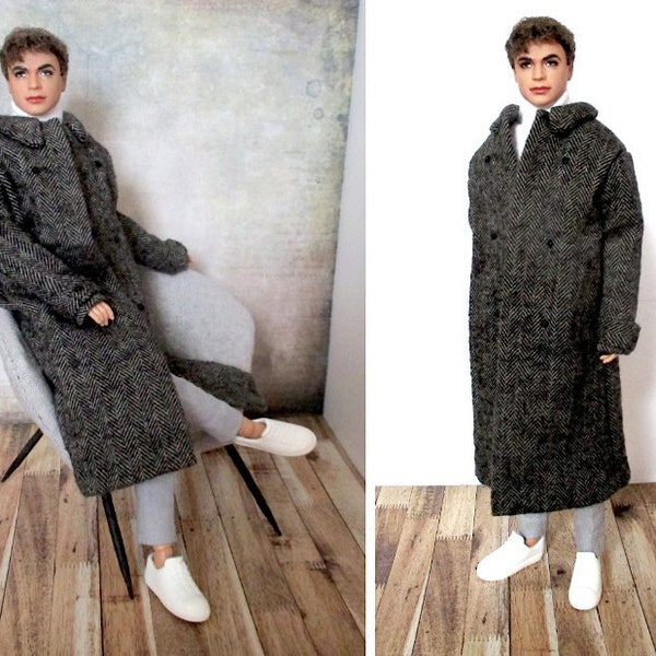 PDF Pattern | Overcoat Sewing Pattern for 12" Fashion dolls | Tiny Apparel Menswear Patterns for Dolls 0002