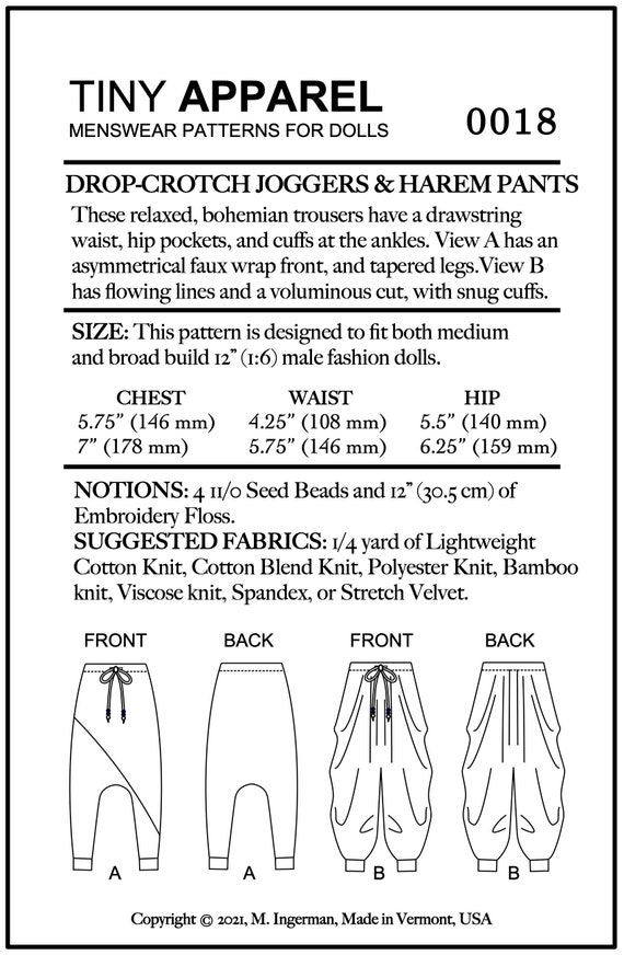 Boys and Girls Sweat Pants Pdf Sewing Pattern, Kids Joggers, Toddler Harem  Pants, Skinny Legs Pants, Slim Leg Harem Pants, Instant Download -   Canada