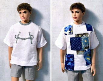 PDF Pattern | Oversized T-Shirt Sewing Pattern for 12" Fashion dolls | Tiny Apparel Menswear Patterns for Dolls 0021