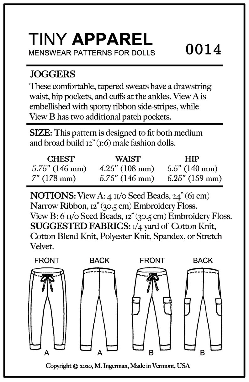 jogger pants sewing pattern