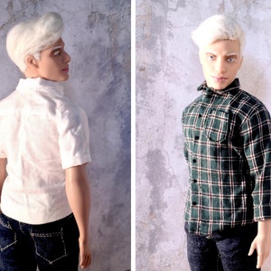 PDF Pattern | Broad Button-Up Shirt Sewing Pattern for Broad Size 12&quot;  Fashion dolls | Tiny Apparel Menswear Patterns for Dolls 0009