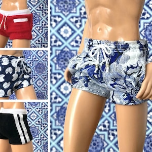 PDF Pattern | Retro Style Swim Trunks Sewing Pattern for 12&quot; Fashion dolls | Tiny Apparel Menswear Patterns for Dolls 0020