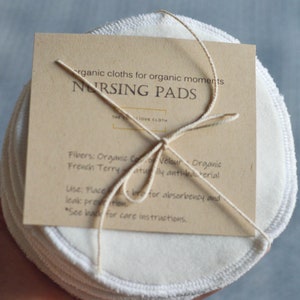 ORGANIC Cotton Nursing Pads, Reusable Breast Pads, Washable Milk Soaker Breastfeeding Gift, Baby Shower New Mom Gift, Nursing Shields USA image 9