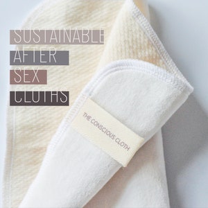 Organic After Sex Cloths Set, Reusable Sustainable Anniversary Wedding Shower Gift, Fun Second Anniversary Gift for Him, Eco Couple Cloth image 2