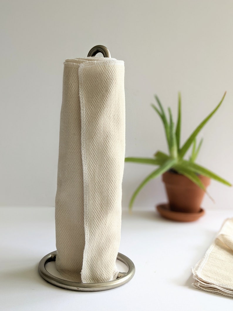 Organic Unpaper Towel, Minimalist Cotton Reusable Paper Towel, Textured Linen Eco Friendly Paperless Sustainable Hand Towel Eco Wedding Gift image 9