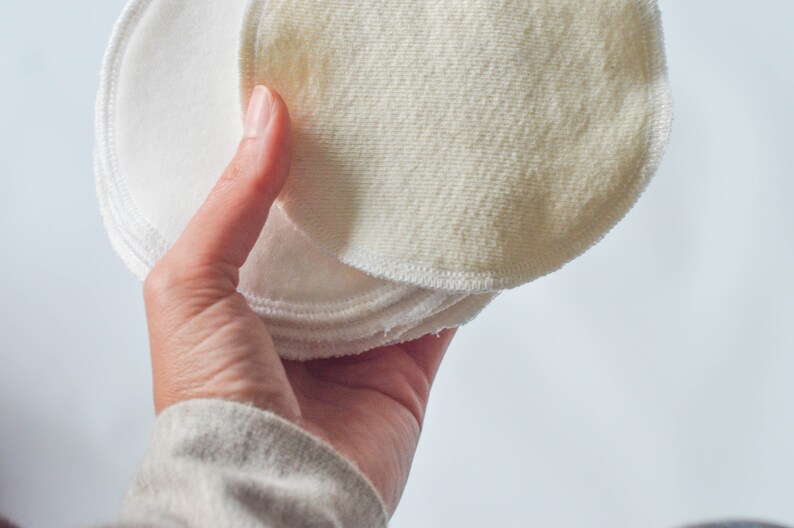 GOTS Organic Cotton Nursing Pads Soft Reusable Breastfeeding Etsy