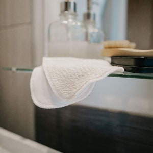 ORGANIC Cotton Wipe / 2-Sided Cloth Wipe / Reusable Diaper Wipe / Bidet Menstrual Wipe / Eco Makeup Wipe Organic Velour French Terry image 2