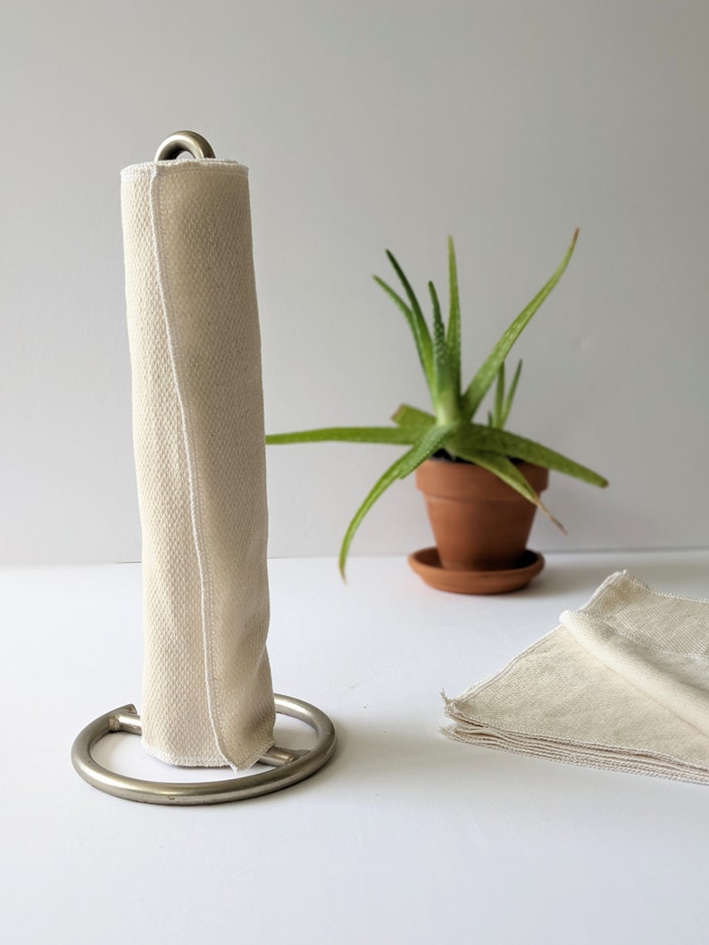 Organic Unpaper Towel, Minimalist Cotton Reusable Paper Towel, Textured Linen Eco Friendly Paperless Sustainable Hand Towel Eco Wedding Gift image 7