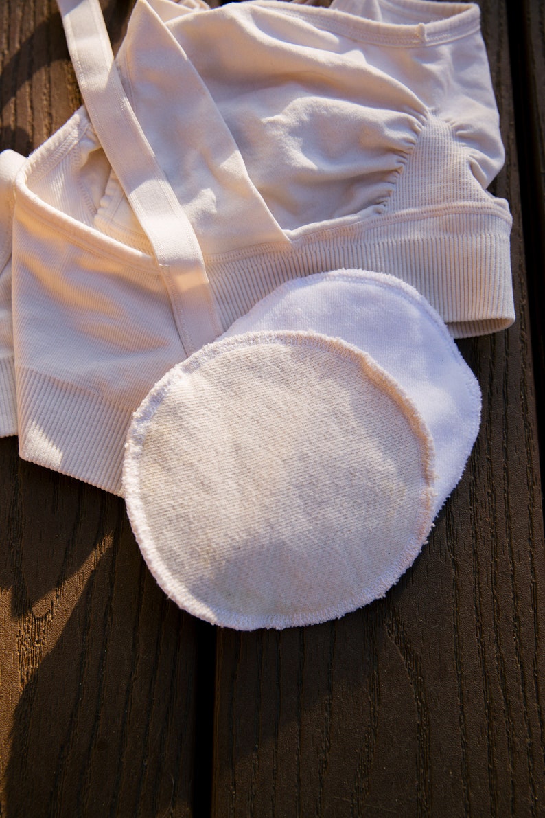 ORGANIC Cotton Nursing Pads, Reusable Breast Pads, Washable Milk Soaker Breastfeeding Gift, Baby Shower New Mom Gift, Nursing Shields USA image 8