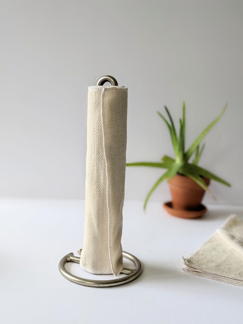 Organic Unpaper Towel, Minimalist Cotton Reusable Paper Towel, Textured Linen Eco Friendly Paperless Sustainable Hand Towel Eco Wedding Gift image 6