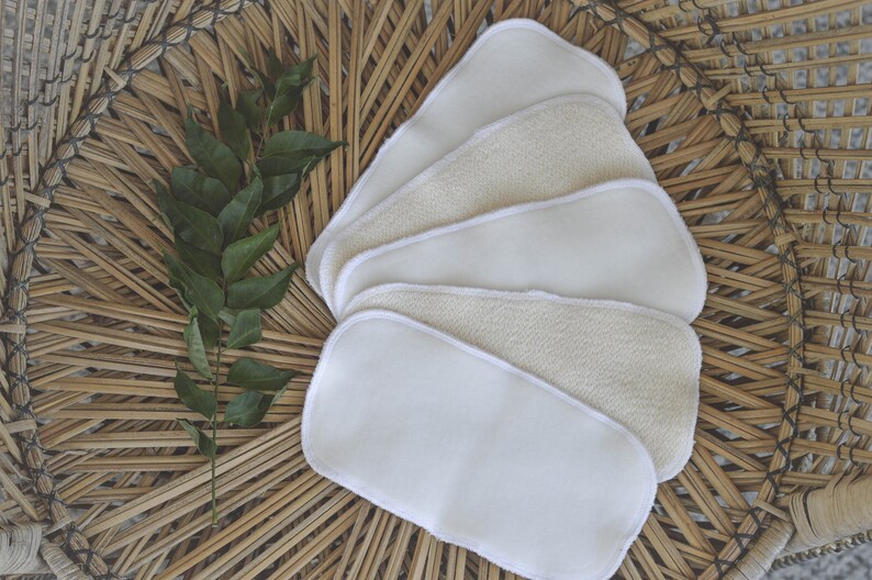 ORGANIC Cotton Wipe / 2-Sided Cloth Wipe / Reusable Diaper Wipe / Bidet Menstrual Wipe / Eco Makeup Wipe Organic Velour French Terry image 1