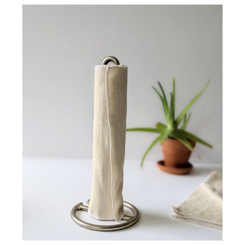 Organic Unpaper Towel, Minimalist Cotton Reusable Paper Towel, Textured Linen Eco Friendly Paperless Sustainable Hand Towel Eco Wedding Gift image 2