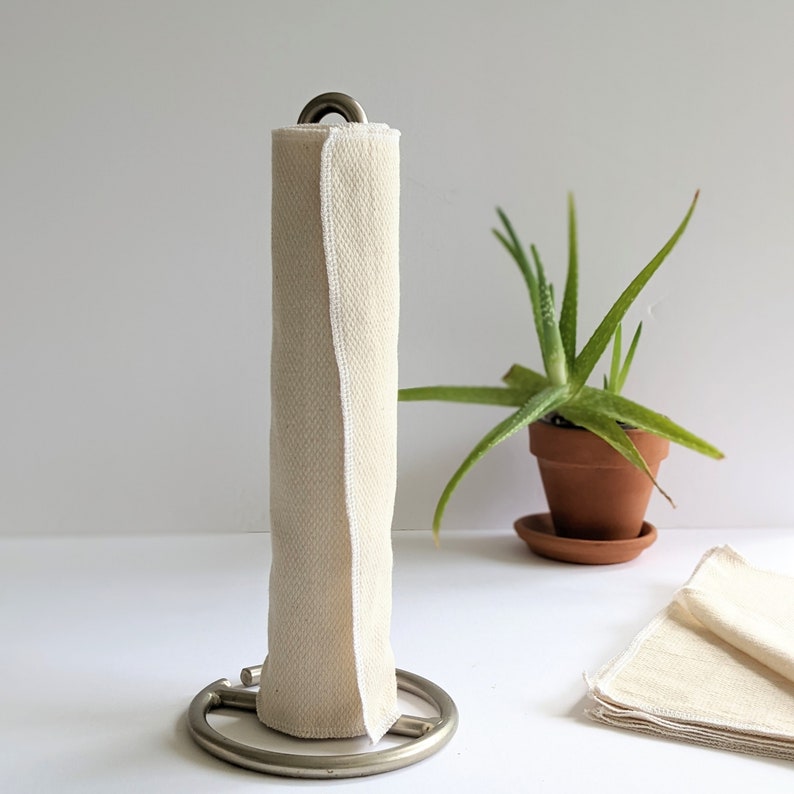 Organic Unpaper Towel, Minimalist Cotton Reusable Paper Towel, Textured Linen Eco Friendly Paperless Sustainable Hand Towel Eco Wedding Gift image 8