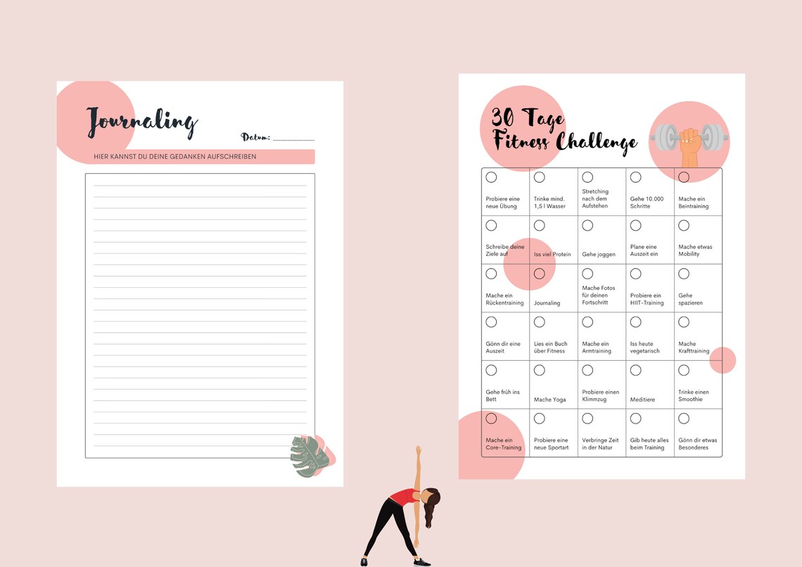 Fitness-planner Zum Ausdrucken I Fitness-kalender - Etsy