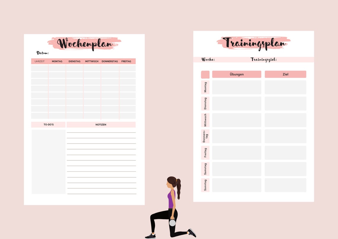 Fitness-planner Zum Ausdrucken I Fitness-kalender - Etsy