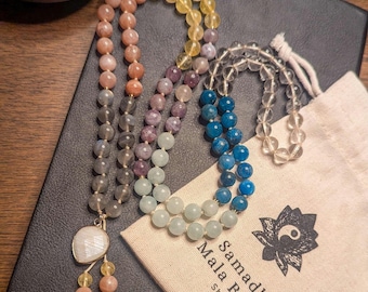 Collana Mala dei 7 Chakra: 108 perle di meditazione, pietre curative