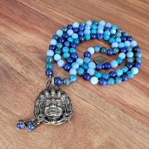PROTECTION Mala, 108 Buddhist Prayer Beads, Yoga Mala Necklace, Meditation Gift, Mala Beads for Men