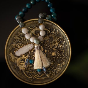 Apatite Pocket Mala, 27 Beads Travel Mala, Meditation Beads, Intentional Jewelry