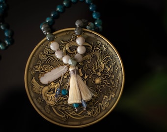 Blue Pocket Mala, 27 Beads Travel Mala, Meditation Beads