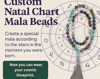 Custom Natal Chart Mala Beads: Personalized Astrology Necklace