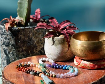 Collana di perline Chakra Mala: 108 grani di preghiera con pietre preziose