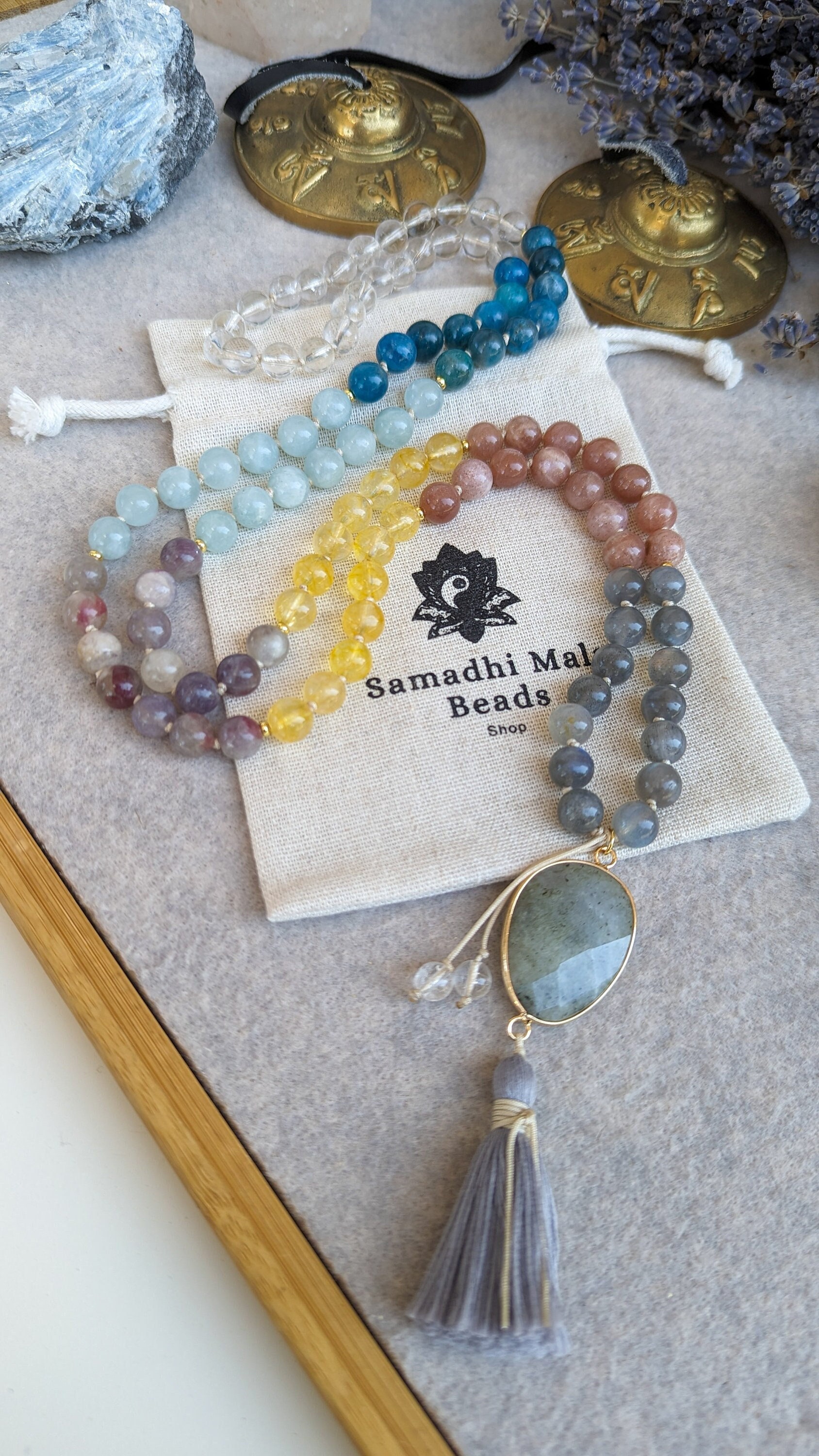 Collana Mala dei 7 Chakra: Perle di Meditazione con Pietre Preziose, Collana Yoga con Nappe