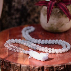 Clarity Mala: Aquamarine, Moonstone & Clear Quartz