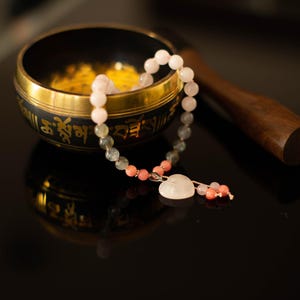Pink Mala, 27 Beads Pocket Mala, Love Energy Stones, Travel Prayer Beads