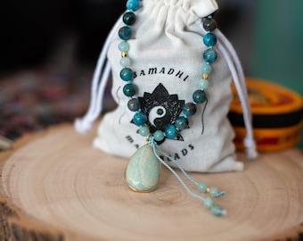 Blue Pocket Mala, 27 Beads Travel Mala, Mala Beads