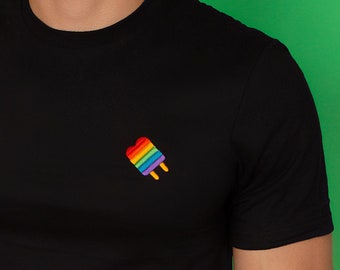 Maglietta Queer Ice Cream Maglietta Gay Rainbow Popsicle