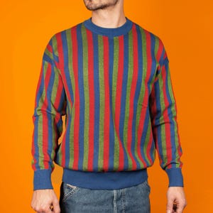 The Bert Knit Sweater, 1970's inspired Striped Colorful Retro Vintage Aesthetic