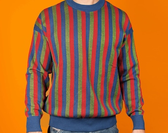 The Bert Knit Sweater, 1970's inspired Striped Colorful Retro Vintage Aesthetic