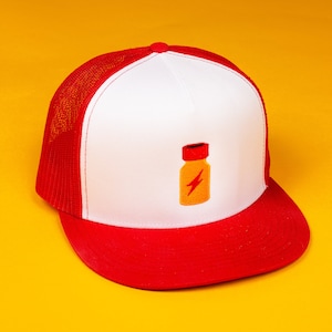 Poppers Trucker Hat Red Mesh Back Trucker Cap Embroidered LGBT Queer Circuit Party Gay Pride Gift